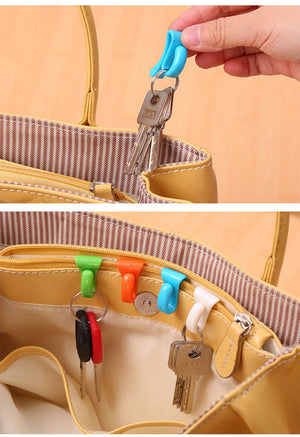 Colorful mini built-in bag clip organizer